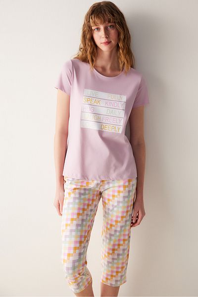 Penti Live Fully Lilac Capri Pajama Set
