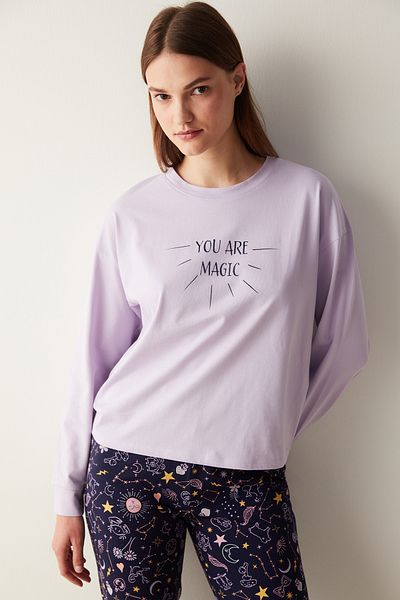 Penti Zodiac Sweatshirt Lilac Pajama Top