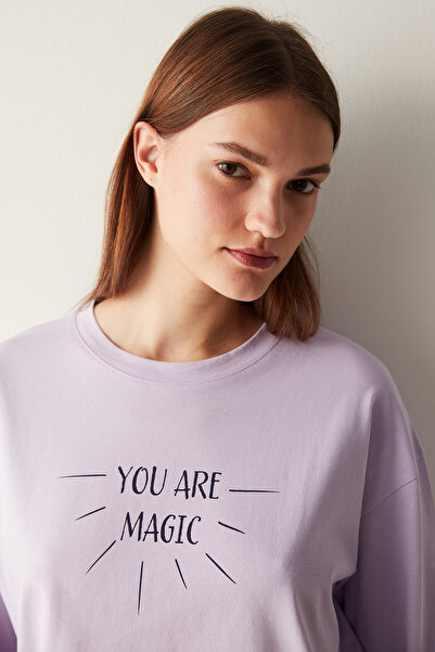 Penti Zodiac Sweatshirt Lila Pijama Üstü