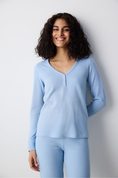 Penti Set de pijamale cu pantaloni moi albastru deschis