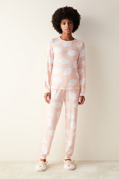 Penti Cute Fox Long Sleeve Pink Pajama Set