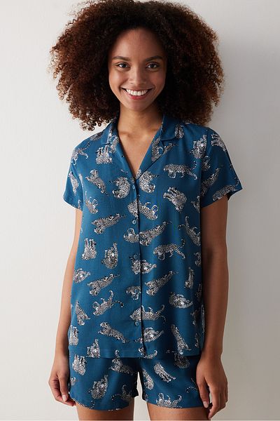 Penti Set de pijamale cu model închis de bază