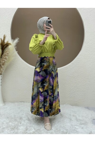 HİJABAYA Digital Printed Pleated Skirt