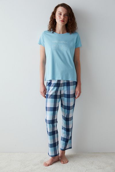 Penti Set de pijamale cu carouri cu formula de familie