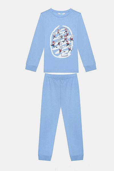 Penti Σετ πιτζάμες Cotton Boy's Hockey Bunny 2 πολύχρωμες