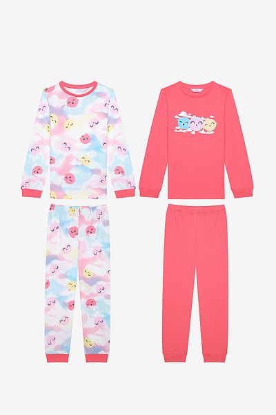 Penti Cotton Girls Birds 2-Piece Multicolor Pajama Set