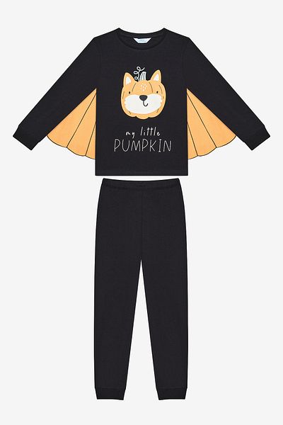 Penti Baumwolle Unisex Kinder Kürbis Bär Antik Grün Pyjama Set