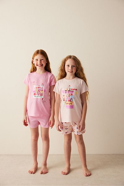 Penti Girl's Travel Printed 2-Piece Pajama Set
