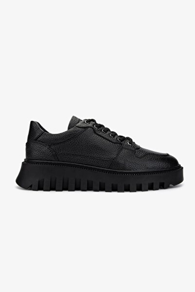 Valmenti Erkek Hakiki Deri Siyah Floter Sneakers & Spor Ayakkabı