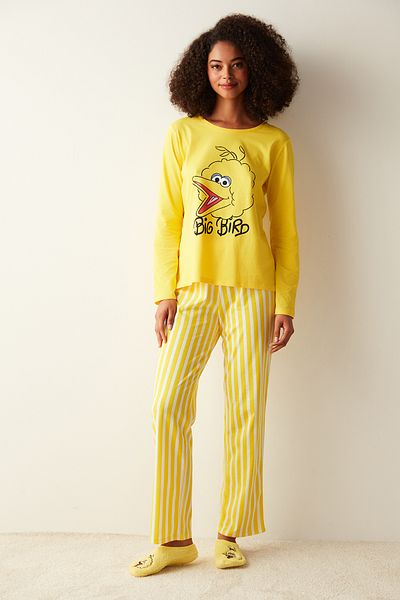 Penti Yellow Bird Printed Pajama Set