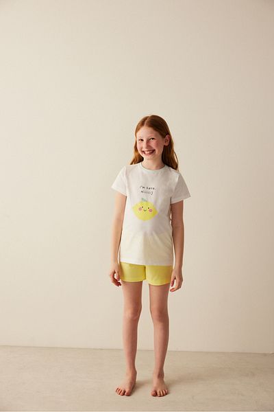 Penti Set de pijamale cu imprimeu Lemon pentru fete