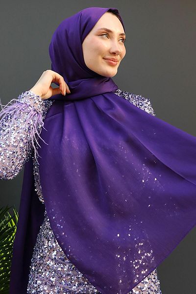 GİYZAMİLA Janjan Shawl Purple