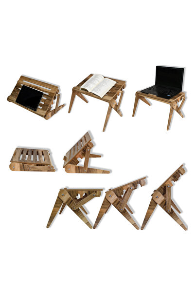 Home Dzgn Home Katlanabilir Ahşap Laptop Standı Sehpası Masası Notebook Standı Bilgisayar Yükselticisi