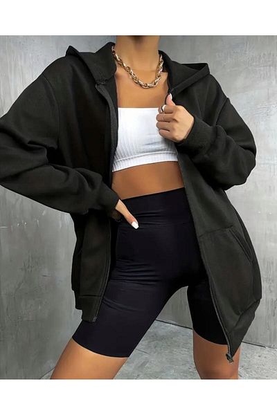 khufu Ζακέτα Unisex χωρίς στάμπα με φερμουάρ HOODED