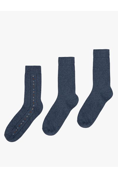 Koton Cotton Blend - Set of 3 Minimal Patterned Socks