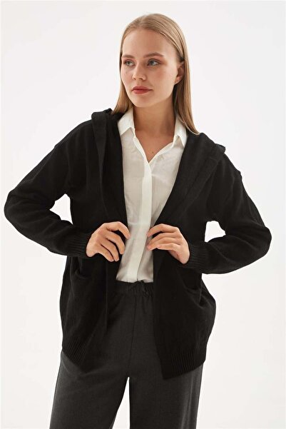 Fashion Friends Kapüşonlu Hırka Antrasit