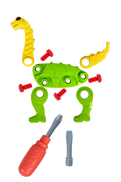 Toyaş مجموعة إصلاح الديناصورات التعليمية المكونة من 12 قطعة مع مجموعة مفك براغي
