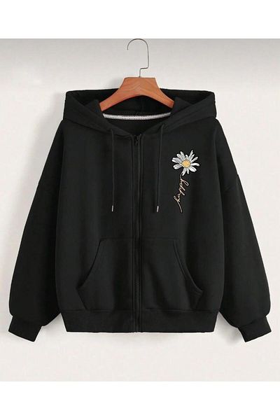 khufu Ζακέτα με φερμουάρ Unisex Daisy με κουκούλα