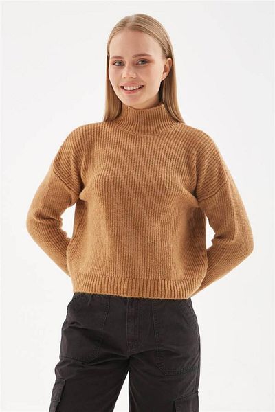Fashion Friends Пуловер с яка с камилска стойка