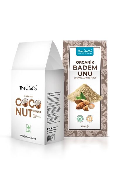 The LifeCo Organik Badem Unu 250 G & Organik Hindistan Cevizi Şekeri 300 G (GLÜTENSİZ, VEGAN)