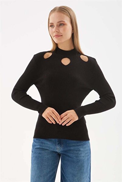 Fashion Friends Black Sweater - Window Detailed