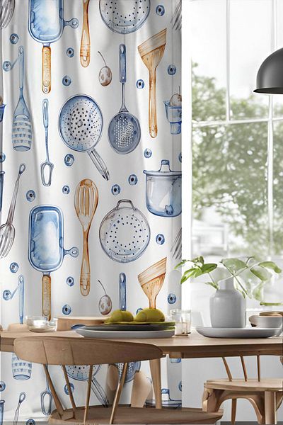 Else Dekor Κουρτίνα φόντου κουζίνας 140x260cm με μοτίβο ψηφιακής εκτύπωσης