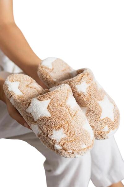 Liger Star Printed Plush Women's House Slippers - Closed Front Mink
