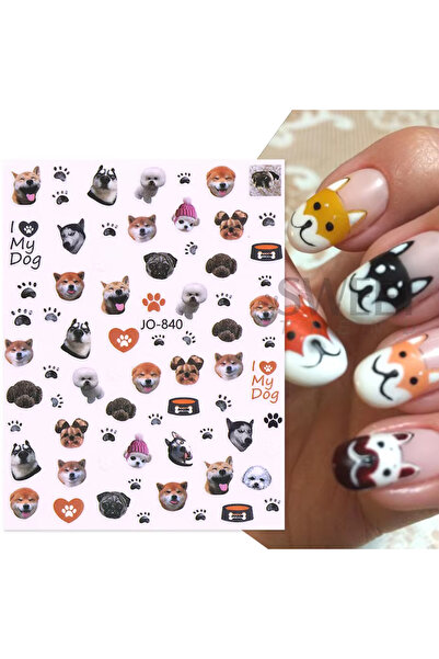 Venalisa Köpek Figür Tırnak Sticker Nail Art Tırnak Süsleme Etiket JO-840