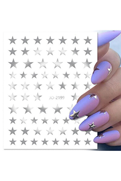 Venalisa Silver Yıldız Tırnak Sticker Nail Art Tırnak Süsleme Etiket JO-2199