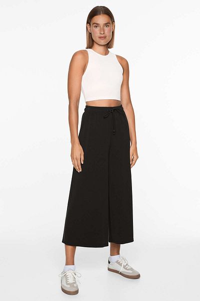 Oysho Soft-touch wide-leg crop trousers with modal