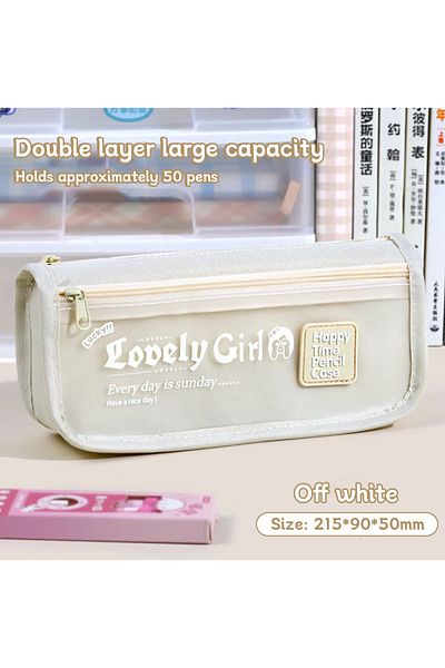 Go Veform Beige Children's Pencil Bag - Multi-Compartment, Model 8104