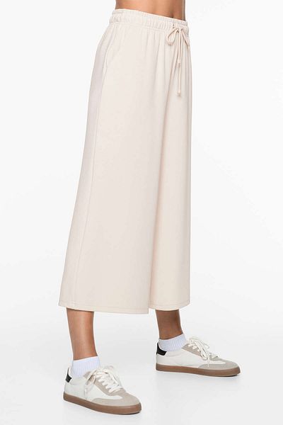 Oysho Soft-touch wide-leg crop trousers with modal