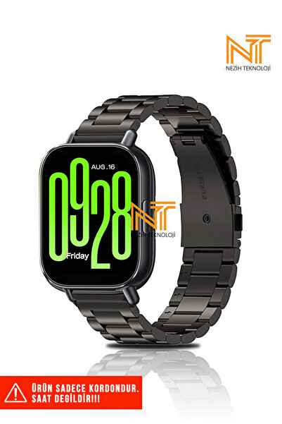 Nezih Case Redmi Watch 5 Active / Redmi 5 Lite Uyumlu Paslanmaz Çelik Baklalı Metal Kordon