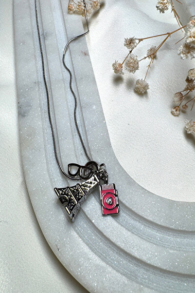 MOONİ ACCESSORİES برج إيفل باريس - قلادة فولاذية، لمحبي السفر، كاميرا نظارات،...