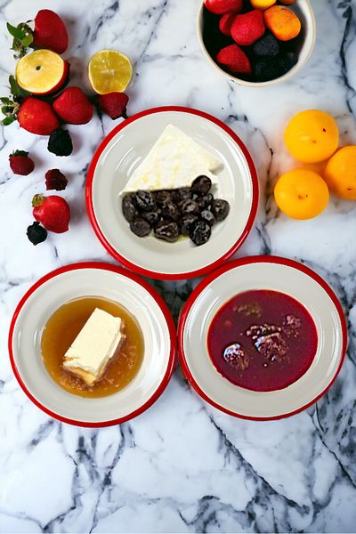 İnci Emaye 3 Pieces 14cm Enamel Plate Set, Breakfast Plate, Jam, Olive, Cheese Plate, Dowry, Gift