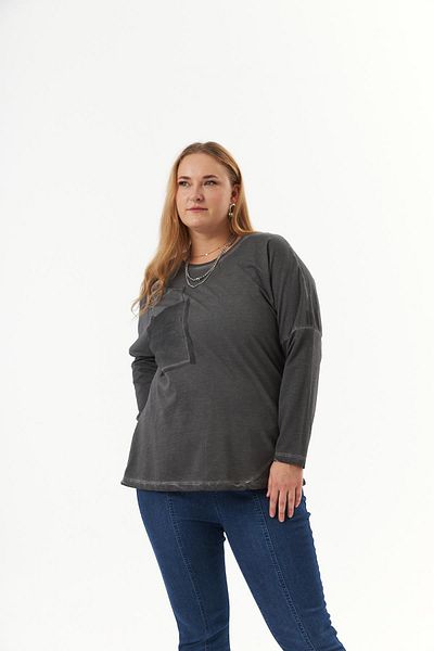 RMG Smoke Colored Large Size Paint Sweatshirt - Pocket Detailed