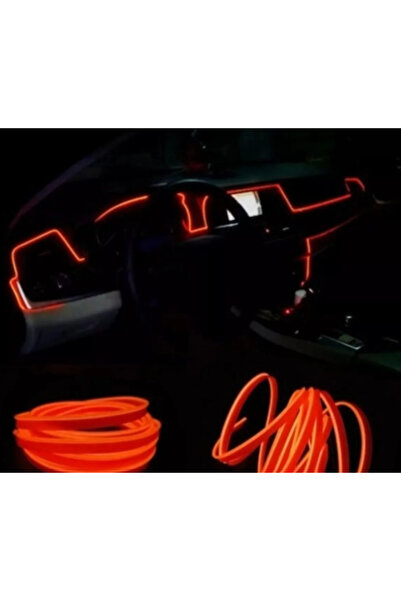 otovoo Araç Içi Torpido Şerit Ledi Renkli Ip Neon Led 2 Metre Turuncu Koyu