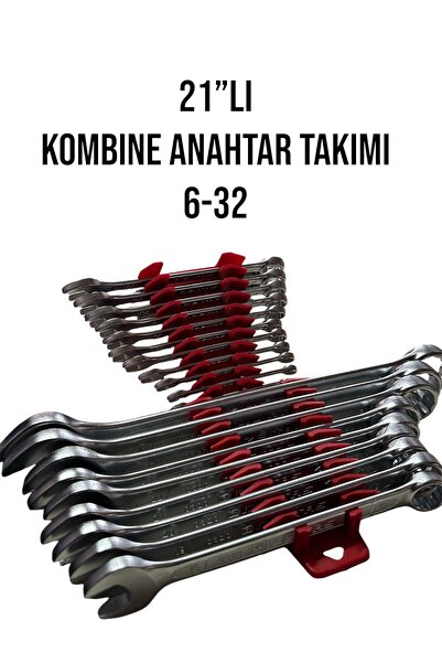 İzeltaş Kombine Anahtar Takımı Kısa Boy 21'li 6'dan-32'ye kadar