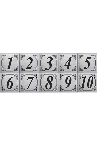 sıradışıhediyem Elit Model Metal Door - Apartment Apartment Table Cabinet Set 10 Pieces Silver
