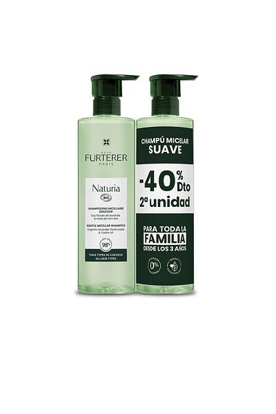 Rene Furterer Naturia Ultrasanftes Mizellen-Shampoo Ohne Sulfat, Packung 2 X Rene Furterer 400 ml