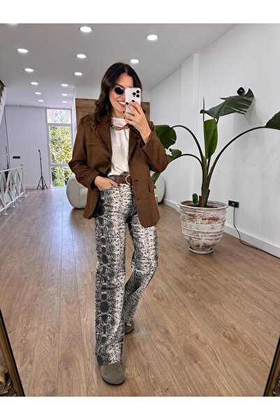 2she Yılan Derili Bol Paça Pantolon