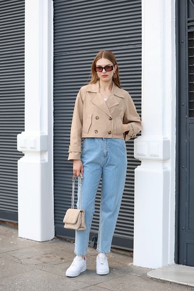Nesil Epaulettes Arm - Short Trench Fabric