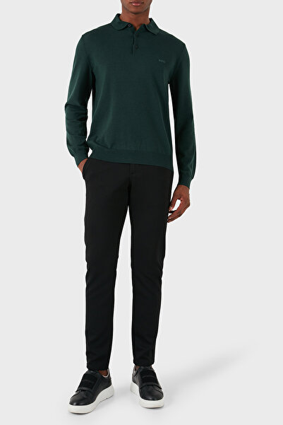 BOSS % 100 Pamuk Regular Fit Polo Yaka Kazak Erkek KAZAK 50476357 385