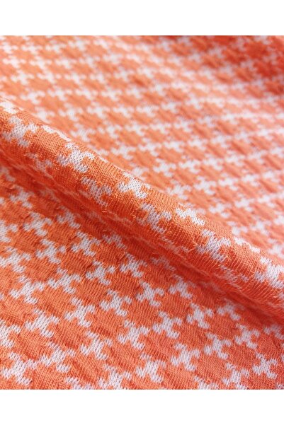 Kumaş Parça Помаранчевий рельєфний плетений килим - ширина 140 см x довжина 2...