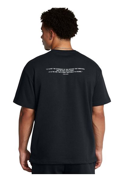 Under Armour Black Men's Regular Plain T-Shirt 1386880 -001 Pjt Rck Terry Ss