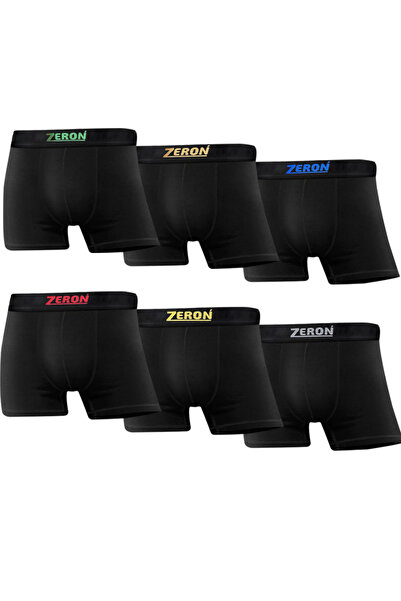 ZERON Düz Karışık Erkek 6'lı Paket Pamuklu Boxer