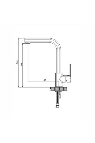 GPD Black Pedra Sink Faucet - Mte160-S