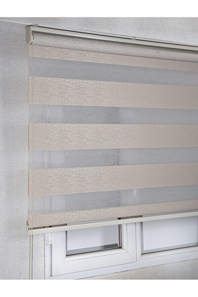 bizdenperde Kum Beji Yeni Geniş Bambu Zebra Stor Kaliteli Güneşlik Perdeler