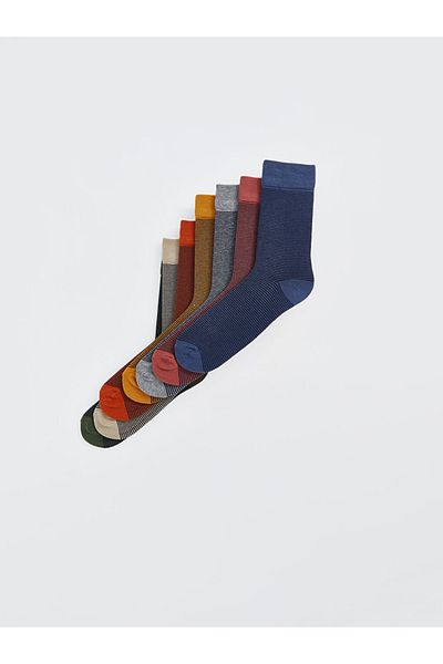 LC Waikiki Cotton Blended Flexible Fabric Men's Socks 7-Piece
