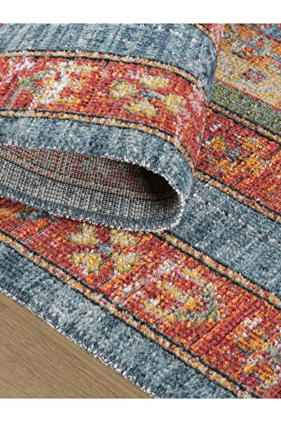 Konfor Halı Antik 1111 Klasik Vintage Salon Halısı Renkli Retro Mutfak Halısı Tozumaz İnce Makine Halısı